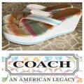 Coach Shoes | Coach Felicite Wedge Heel Sandal (9) | Color: White | Size: 9