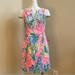 Lilly Pulitzer Dresses | Lilly Pulitzer 2 Gabby Mini Dress Bright Pink Green Blue , White Trim Lined | Color: Blue/Pink | Size: 2