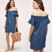 Anthropologie Dresses | Corey Lynn Calter Off-The-Shoulder Chambray Ruffle Relaxed Fit Dress | Color: Blue | Size: S