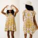 Free People Dresses | New Free People Yara Printed Mini Tea Combo Dress Size L | Color: Yellow | Size: L
