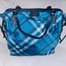 Burberry Bags | Burberry Buckleigh Blue Nylon Check Tote Bag, Silver Hardware | Color: Blue | Size: Os