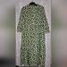 Zara Dresses | Long Dress, Vestido Largo | Color: Green/White | Size: L