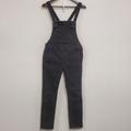 Free People Jeans | Free People Womens Skinny Denim Overalls Size 27 Faded Black Mid Rise Stretch | Color: Black | Size: 27
