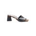 Carrano Sandals: Slip-on Chunky Heel Casual Black Shoes - Women's Size 10 - Open Toe