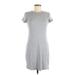 Elie Tahari Casual Dress - Shift: Gray Solid Dresses - Women's Size Medium
