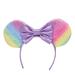 Disney Accessories | Disney Minnie Mouse Ears Headband, Rainbow Ears With A Purple Bow, Nwot | Color: Purple | Size: Osg