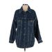 Cotton On Denim Jacket: Mid-Length Blue Print Jackets & Outerwear - Women's Size X-Small