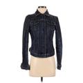Banana Republic Denim Jacket: Short Blue Print Jackets & Outerwear - Women's Size X-Small