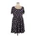 Torrid Casual Dress - Mini Scoop Neck Short sleeves: Purple Print Dresses - New - Women's Size 3X Plus