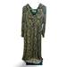 Anthropologie Dresses | Anthropology Coquette Long Sleeves High-Low Midi Green Dress.Size Xlp. | Color: Green/Pink | Size: Xl
