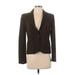 Zara Basic Blazer Jacket: Short Brown Print Jackets & Outerwear - Women's Size X-Small