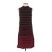 Nic + Zoe Casual Dress - Shift: Burgundy Chevron/Herringbone Dresses - Women's Size X-Small