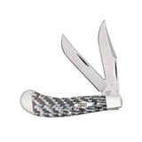 Case Saddlehorn Folding Knife 3.5 in Tru-Sharp Surgical Steel Black and White Fiber Weave G-10 Handle 38929
