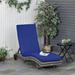 Outsunny Chaise Lounge Pool Chair, Outdoor PE Rattan Cushioned Patio Sun Lounger w/ 5-Level Adjustable Backrest & Wheels