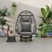 Outdoor Wicker Egg Lounge Chair, Patio Swivel Chair with Cushions, Rattan Egg Patio Chair with Rocking Function for Balcony