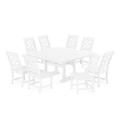 POLYWOOD® Martha Stewart Square 8 - Person 5905" L Outdoor Restaurant Dining Set Plastic in White | 5905 W x 59.38 D in | Wayfair PWS1620-1-WH
