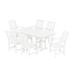 POLYWOOD® Martha Stewart Rectangle 6 - Person 37.72" L Outdoor Restaurant Dining Set Plastic in White | 37.72 W x 72 D in | Wayfair PWS1566-1-WH