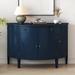 Takason 4 - Door Half-circle Accent Cabinet Wood in Blue | 31.8 H x 47.2 W x 19.6 D in | Wayfair X10039P