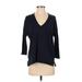 Gap 3/4 Sleeve T-Shirt: Blue Tops - Women's Size Small