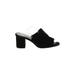 Zara Basic Heels: Slide Chunky Heel Chic Black Print Shoes - Women's Size 41 - Open Toe