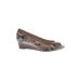 Calvin Klein Wedges: Gray Snake Print Shoes - Women's Size 8 1/2 - Peep Toe