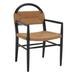 Corrigan Studio® Farley Wood Outdoor Dining Armchair Wood in Black | 36 H x 19.1 W x 40 D in | Wayfair 5218D2F20BD5447EAD3654FA2F22A3EF
