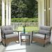 Breakwater Bay Barbary 3 Piece Seating Group w/ Cushions Synthetic Wicker/All - Weather Wicker/Metal/Wicker/Rattan/Rust - Resistant Metal | Outdoor Furniture | Wayfair