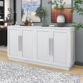 Ebern Designs Gladwyn 60" Sideboard Wood in White | 32 H x 60 W x 16 D in | Wayfair 69480F094D584B33B0A6F0711FB059F8