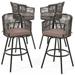 George Oliver Steiger Wicker Outdoor 30.3" Bar Stool w/ Cushion in Black/Brown | Wayfair 2341808673AC4255BEB2D19AFE3B35D7