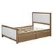 Latitude Run® Queen Size Platform Bed w/ Wood Frame & 4 Drawers Upholstered/Linen in Brown | 46.9 H x 54.3 W x 79.5 D in | Wayfair