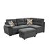 Gray Sectional - Latitude Run® 94" Sectional Sofa w/ Pull Out Couch Bed Polyester | 36.25 H x 94 W x 82 D in | Wayfair
