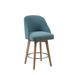 Corrigan Studio® Counter Stool w/ Swivel Seat Wood in Blue | 38.5 H x 20 W x 23 D in | Wayfair 77383D1E89994CF3B5E62E9D23D4CF2C