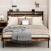 17 Stories Full Size Platform Bed Frame w/ Charging Station & Wood Footboard in Brown | Queen | Wayfair CDC33A4A0FD14D55AC80EA15ECA4F1A9