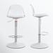 Wrought Studio™ Steinber Swivel Adjustable Height Bar Stool Metal in White | 14.5 W x 15 D in | Wayfair 89B012EE4CF6457A8645659908BD7E41