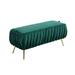 Mercer41 Willingdon Velvet Upholstered Bench Solid + Manufactured Wood/Wood/Velvet in Green | 18.31 H x 42.13 W x 16.93 D in | Wayfair