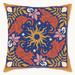 Wynwood Studio Geometric Indoor/Outdoor Throw Pillow Polyester/Polyfill blend in Blue/Orange/Yellow | 18 H x 18 W x 4.5 D in | Wayfair