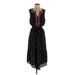 Gap Casual Dress - Midi V Neck Sleeveless: Black Dresses - Women's Size Small