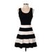 Express Casual Dress - Mini Scoop Neck Sleeveless: Black Print Dresses - Women's Size X-Small