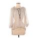 Tommy Girl by Tommy Hilfiger Long Sleeve Blouse: Ivory Tops - Women's Size Medium