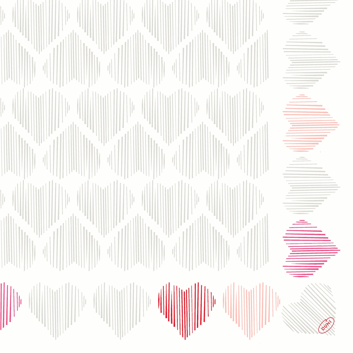 Duni Dunisoft®-Serviette 40 x 40 cm Amour, 720 Stk/Krt (12 x 60 Stk) Image