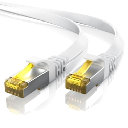 Primewire LAN-Kabel CAT.7, RJ-45 (Ethernet), CAT 7 Flachband U/FTP Gigabit Netzwerkkabel 10 Gbit/s Patchkabel - 1m Image