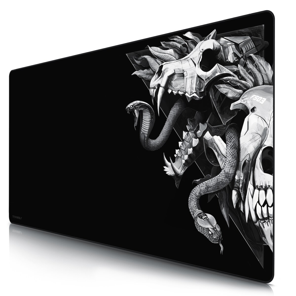 Titanwolf Gaming Mauspad, XXXL Speed Mousepad 1200 x 600 mm, Geschwindigkeit & Präzision, Wolf Skull Image