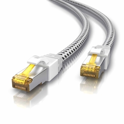Primewire Patchkabel CAT 7 Rohkabel mit Baumwollummantelung - Gigabit Ethernet LAN Kabel - 10 Gbit/s - S/FTP PIMF Schirmung - Netzwerkkabel - 20m Image