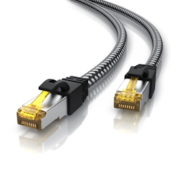 Primewire Patchkabel CAT 7 Rohkabel mit Baumwollummantelung - Gigabit Ethernet LAN Kabel - 10 Gbit/s - S/FTP PIMF Schirmung - Netzwerkkabel - 30m Image