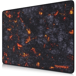Titanwolf Gaming Mauspad XL, 440 x 350mm Mousepad mit Stoffoberfläche, Gummierte Rückseite, Lavamotiv Image