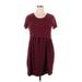 41Hawthorn Casual Dress - A-Line: Burgundy Solid Dresses - Women's Size X-Large