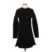 Zara TRF Casual Dress - DropWaist Crew Neck Long sleeves: Black Print Dresses - Women's Size Small