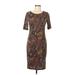 Lularoe Casual Dress - Sheath: Brown Brocade Dresses - Women's Size Medium