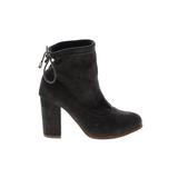 Journee Collection Ankle Boots: Black Solid Shoes - Women's Size 7 - Round Toe