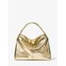 Jordyn Large Metallic Snake Embossed Leather Hobo Shoulder Bag